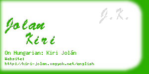 jolan kiri business card